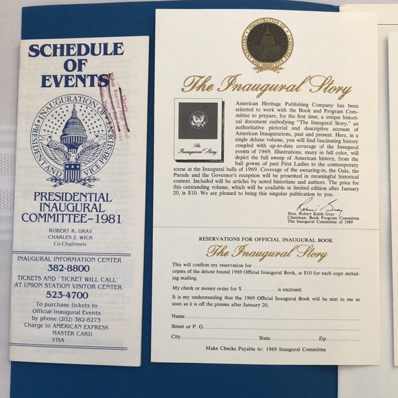 USA Presidential Inaugural Program 1981 Ronald Reagan - Picture 3 of 8